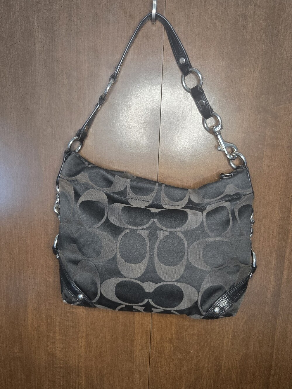 Vintage Y2K Coach Women Signature Black Shoulder Bag F15250 - Picture 11 of 11
